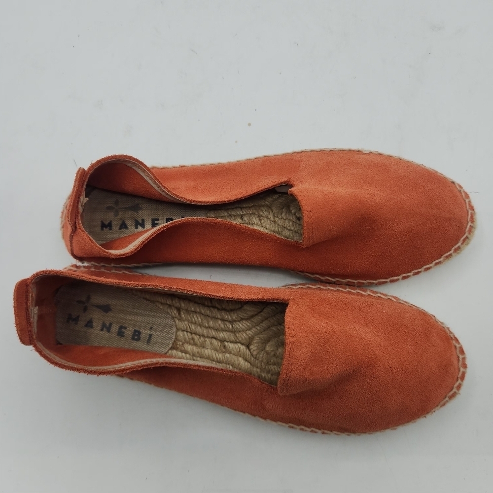 Manebí From Anthropologie Suede Espadrilles Hamptons In Orange Rust Size 39 - Picture 3 of 16